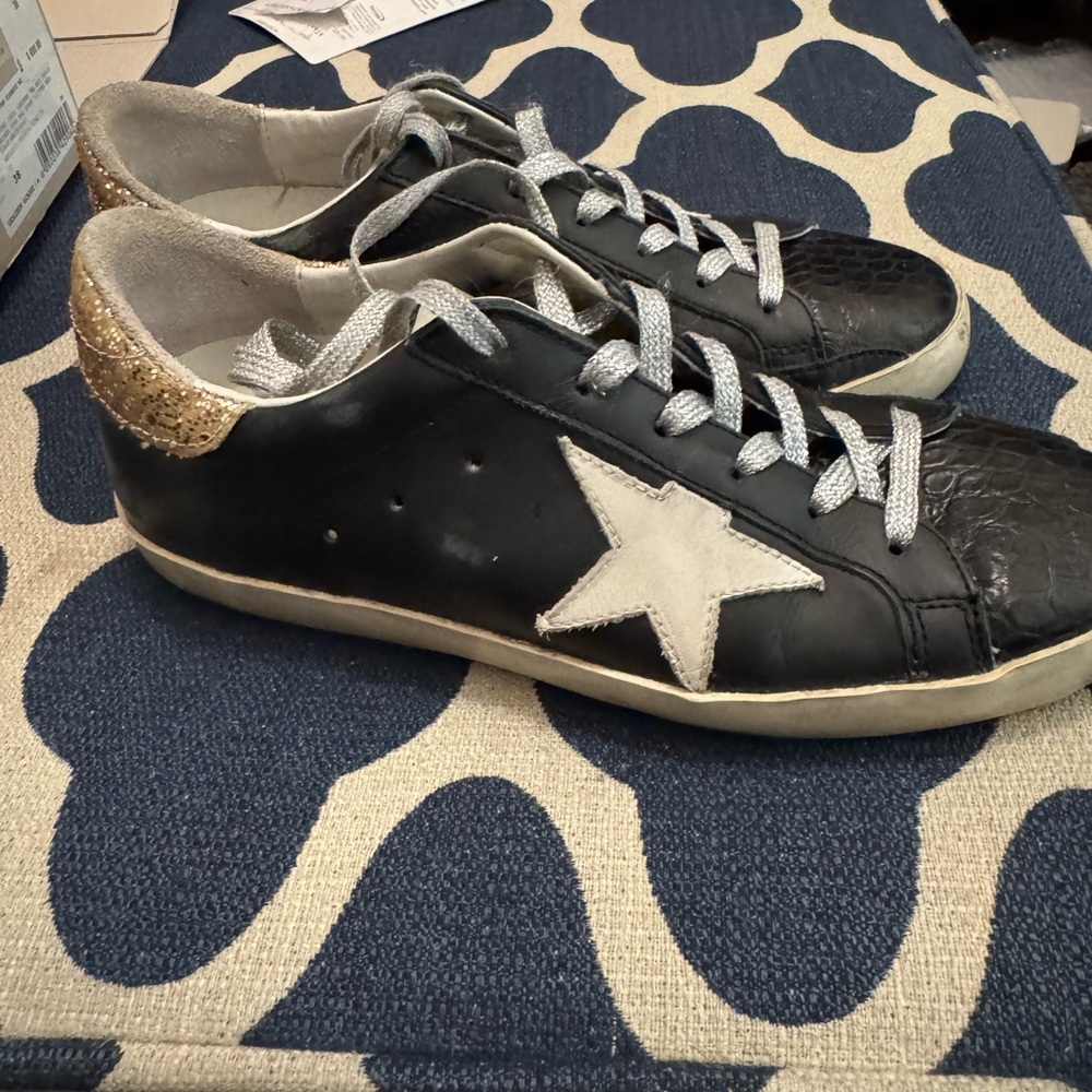 Golden Goose Black and Gold Sneakers